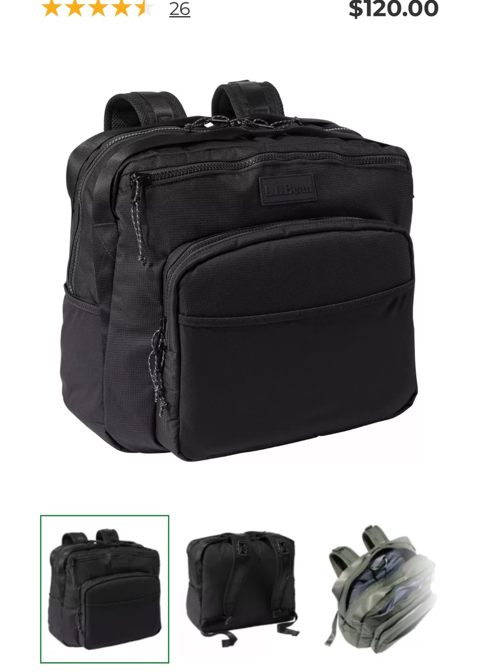 L.L. Bean Black Diaper Bag